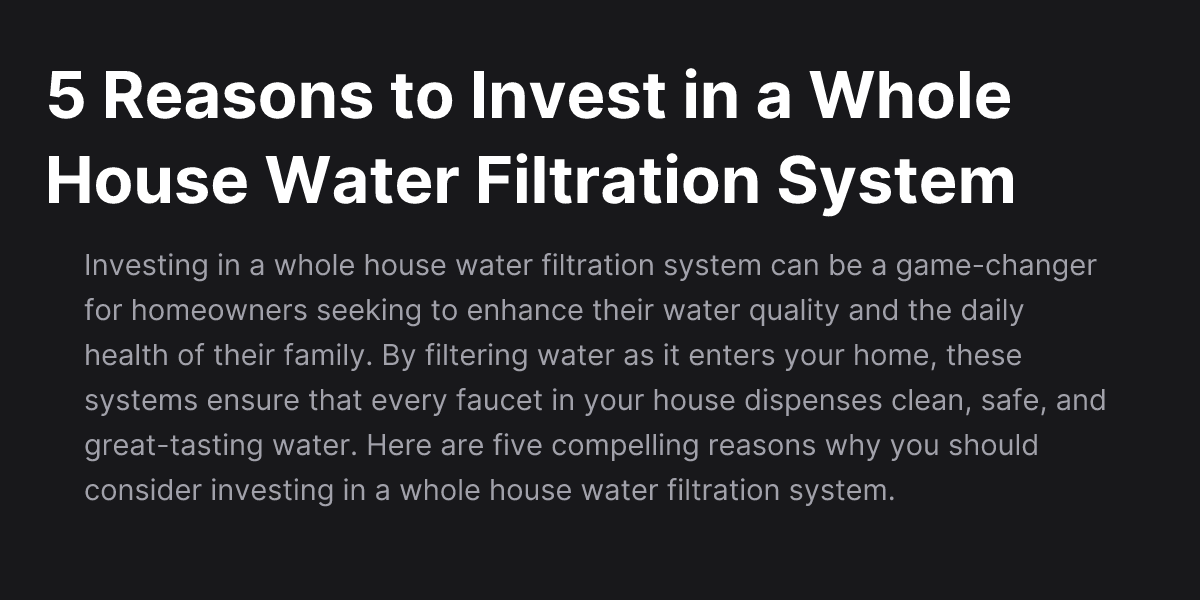 Is Your Tap Water as Clean as You Think? Why It’s Time to Invest in a Water Filter